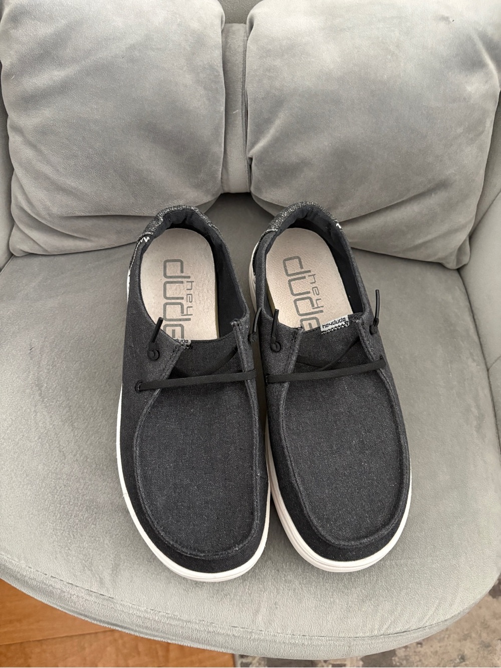 Hey Dude Women’s Black Canvas Slip-On Loafers - Picture 9 of 9
